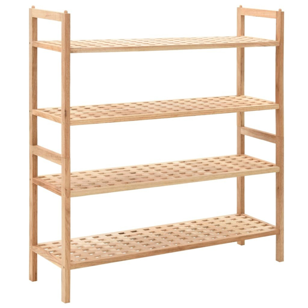 vidaXL Solid Walnut Wood Shoe Rack 69x26x81cm Footwear Storage Unit Shelf