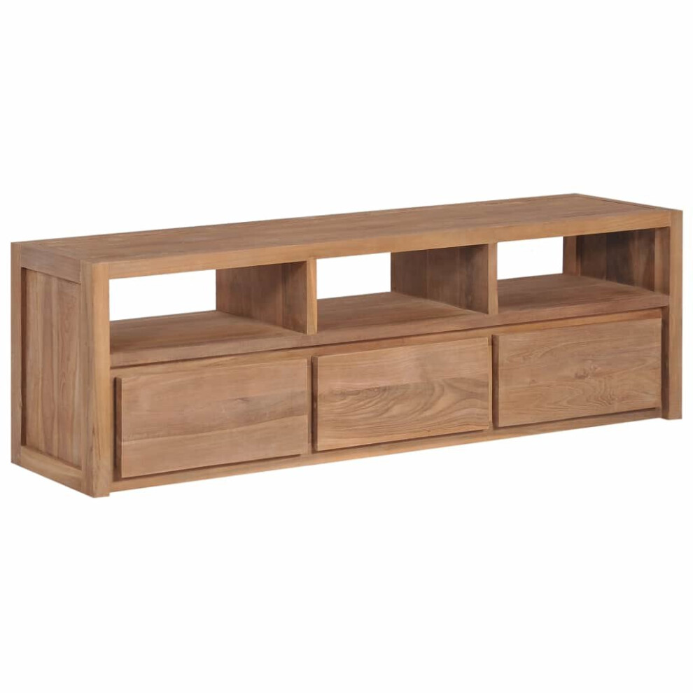 vidaXL Solid Teak Wood with Natural Finish TV Cabinet 120x30x40cm HiFi Stand