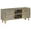 VidaXL vidaXL Solid Mango Wood TV Cabinet Grey with Brass 110x30x48cm Stand Unit 1