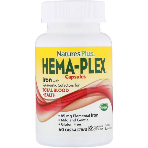 NaturesPlus, Hema-Plex, 60 Schnellwirkende Kapseln