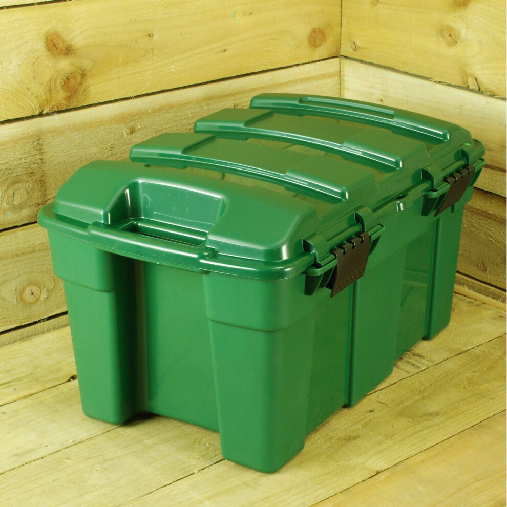 40 Litre Heavy Duty Garden / Home Storage Chest With Hinged Lid In Green