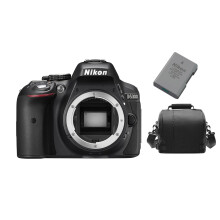 NIKON D5300 Body Zwart + EN-EL14A Batterij + cameratas