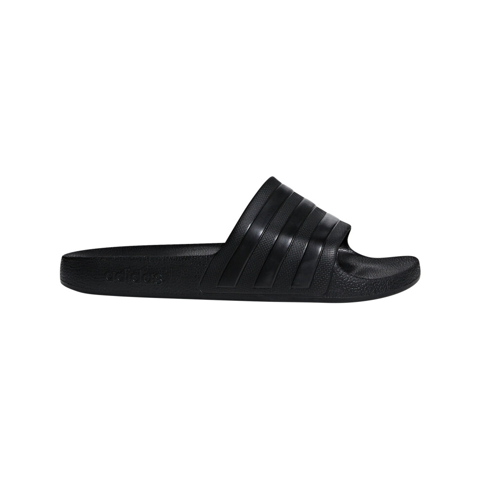 (Black, UK 9) adidas Adilette Aqua Mens Flip Flop Slide Sandal Triple Black