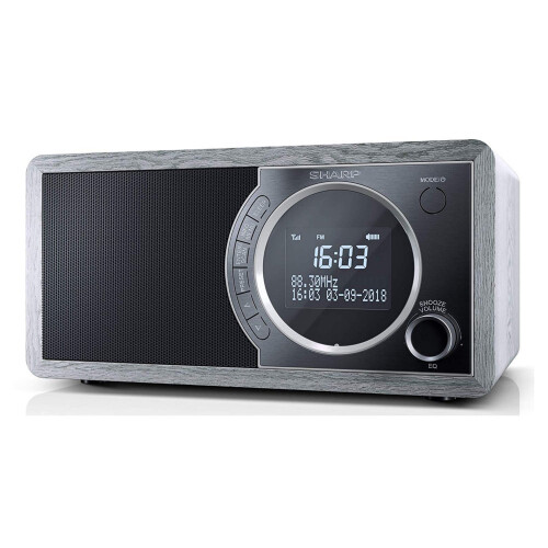 Sharp Sharp DR-450(GR) 6W DAB+ FM Bed Side Radio with Bluetooth & LED Display - Grey