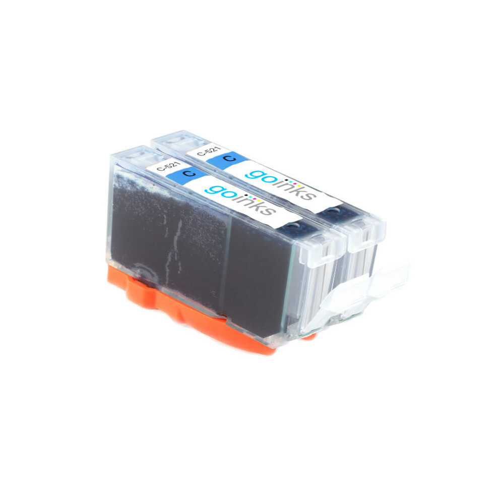 Cartouches d'encre cyan compatibles 2 Go Inks pour remplacer les cartouches Canon CLI-521C/non-OEM pour les imprimantes PIXMA
