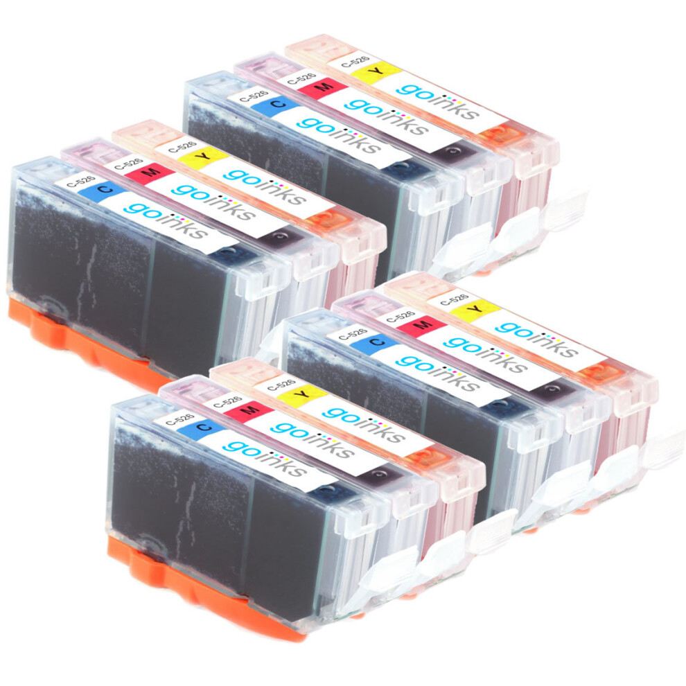 Compatible 4 Go Inks C/M/Y Set de 3 cartouches d'encre pour remplacer Canon CLI-526 / non-OEM pour les imprimantes PIXMA (12 Pack)