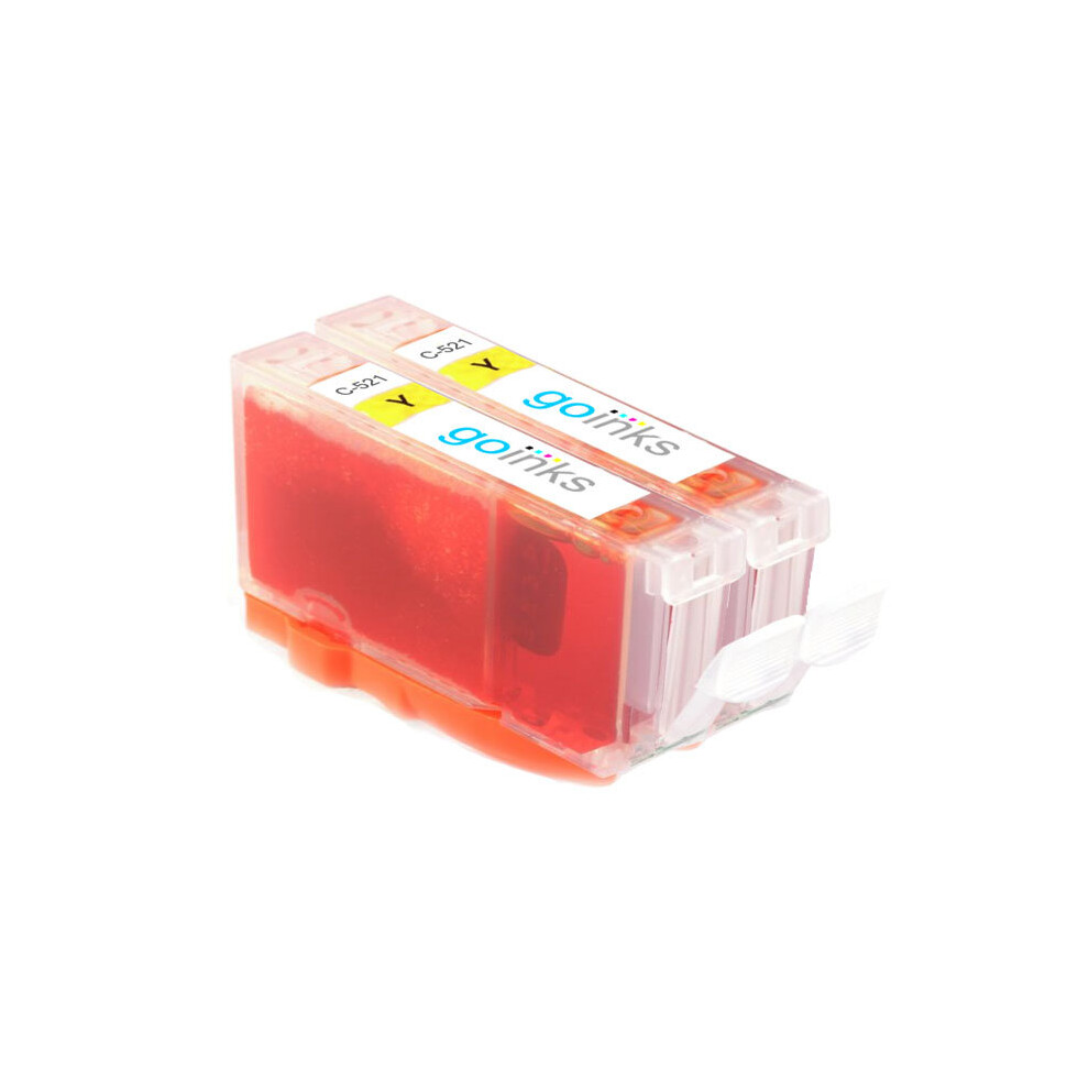 Cartouches d'encre jaune compatibles 2 Go Inks pour remplacer Canon CLI-521Y/non-OEM pour imprimantes PIXMA