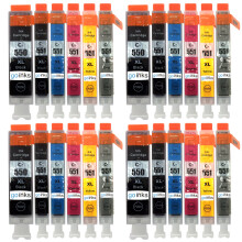 Compatible 4 Go Inks Set of 6 Ink Cartridges to replace Canon PGI-550 & CLI-551 / non-OEM for PIXMA Printers (24 Pack)