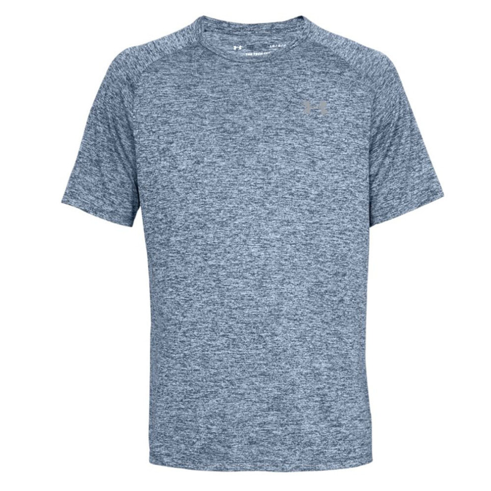 (Blue, L) Under Armour Tech 2.0 Mens Short Sleeve Training Fitness T-Shirt Navy Heather