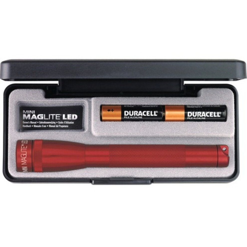 Maglite Mini Maglite 2 AA LED Flashlight with Presentation Box (Red)