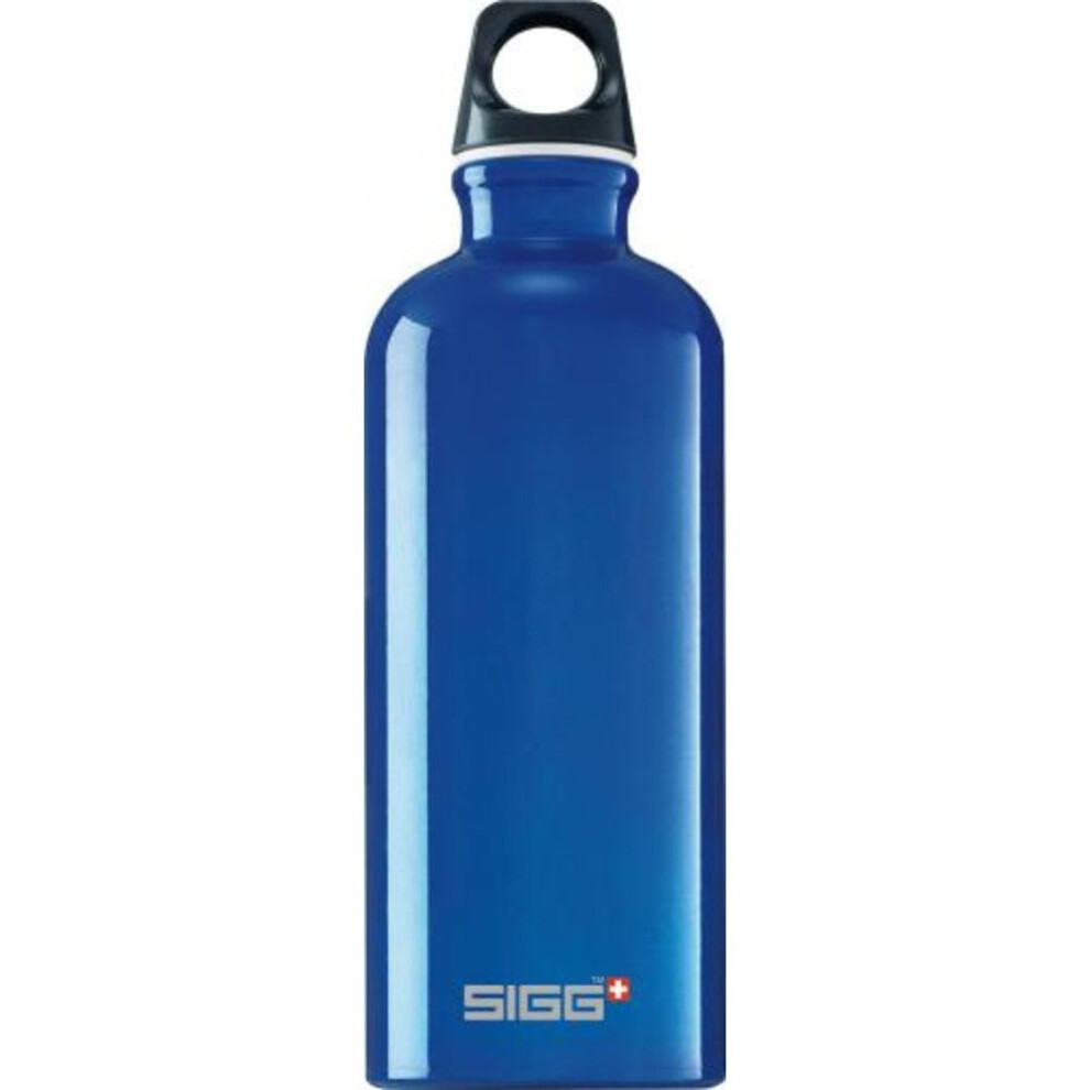 Sigg 600Ml Aluminium Traveller Dark Leak Proof Water Bottle Blue
