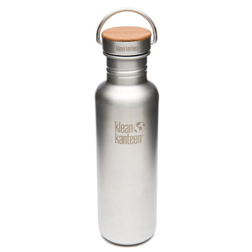 Klean Kanteen Classic Reflect 800ml Bottle with Bamboo Cap (Brush Stainless)