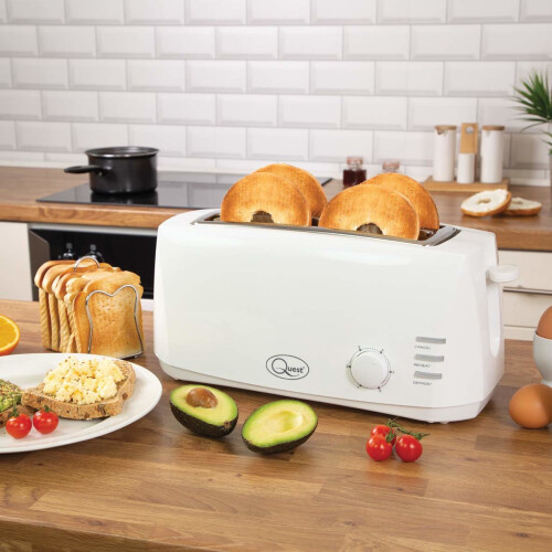 Quest Quest 35049 4-Slice Toaster with Extra Wide Slots / 1400W, White 1