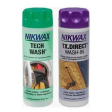Nikwax Tech Wash & TX Direct Clean & Proof Twin Pack (300ml) - Wash-in Cleaner & Waterproofing for Wet Weather Gear