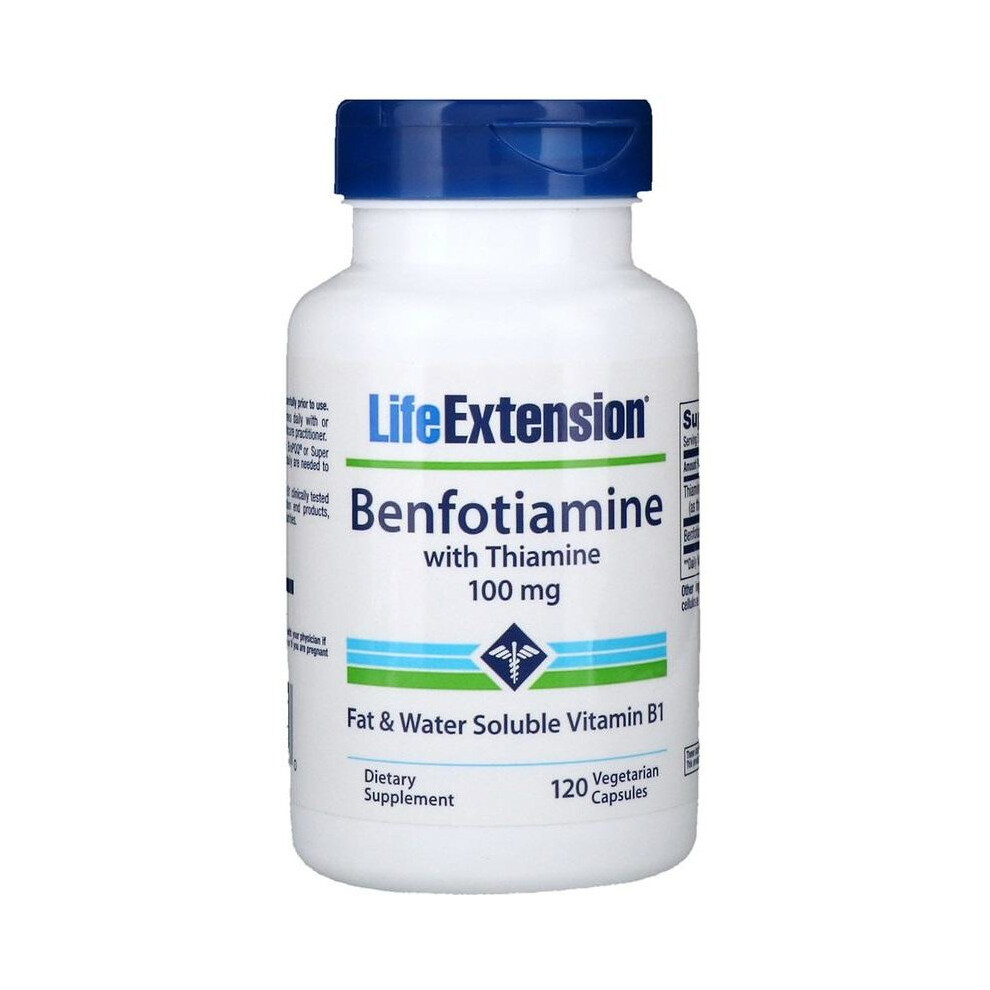 Life Extension (120 Vcaps) Benfotiamine With Thiamine, 100Mg - 120 Vcaps