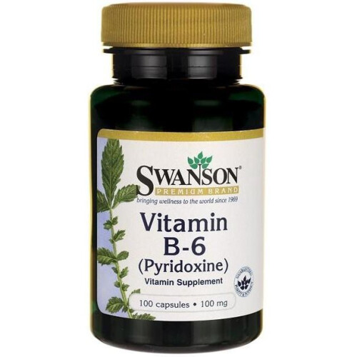 Swanson, B6 Pyridoxin, 100 mg, 100 Kapseln