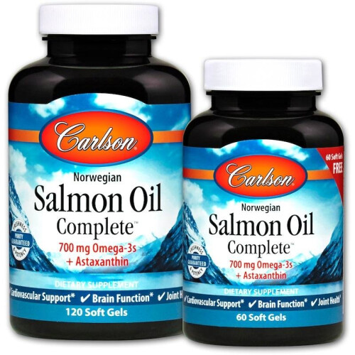 Carlson, Norvegian, Ulei de Somon Complet, 120 + 60 Capsule Moale