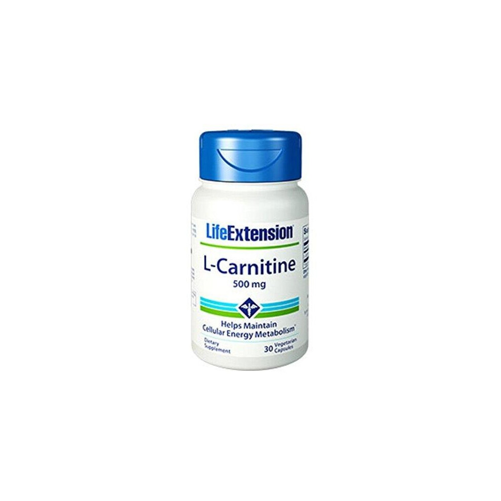 Life Extension (30 Vcaps) L-Carnitine, 500Mg - 30 Vcaps