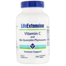 Life Extension, Vitamin C a Bio-Quercetin, 60 vegetariánnych tabletiek
