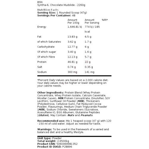 BSN (2260g) Syntha-6 1