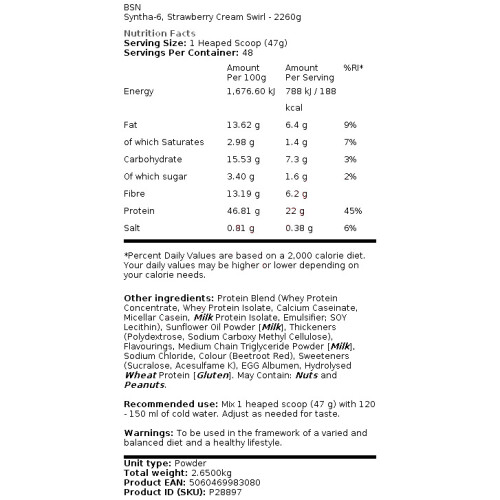 BSN (2260g) Syntha-6