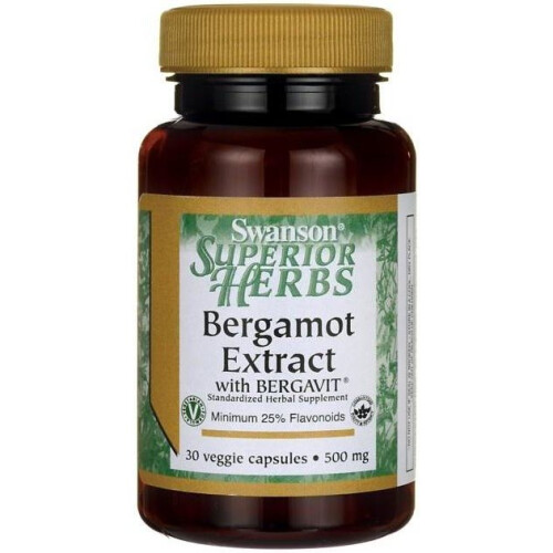 Swanson, Bergamoot-extract, 500 mg, 30 Veggie Caps