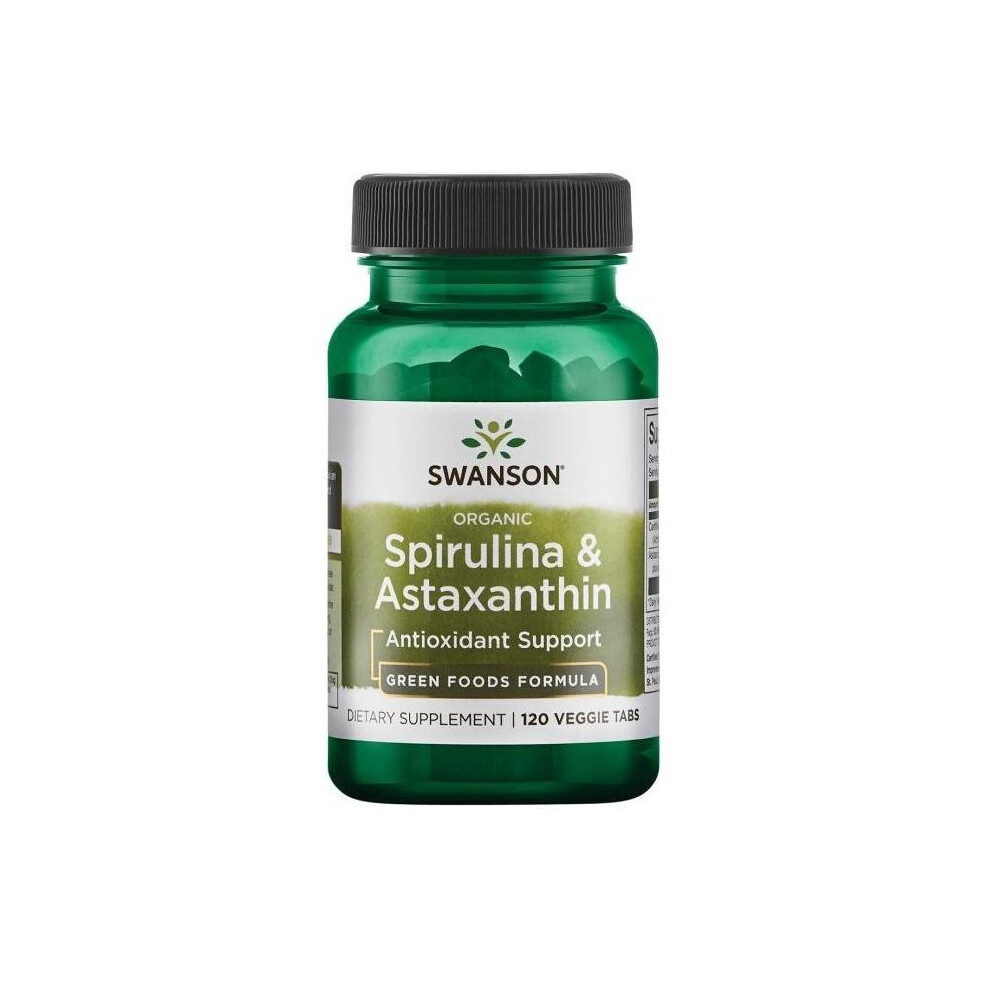Swanson (120 Veggie Tabs) Spirulina & Astaxanthin, Organic - 120 Veggie Tabs