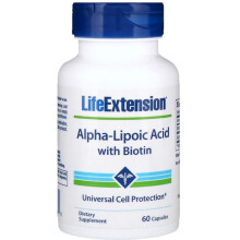 Life Extension, Ácido Alfa-Lipoico con Biotina, 60 Cápsulas