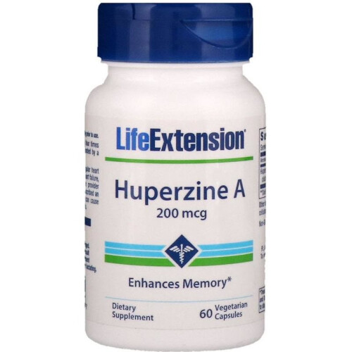 Life Extension, Huperzine A, 200 mcg, 60 Βοτανογενή Φιαλίδια