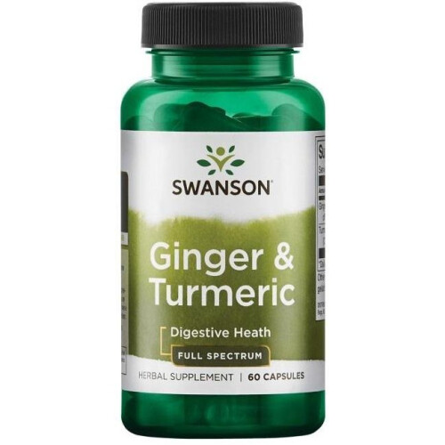 Swanson, Ginger și Turmeric în Spectru Larg, 60 Capsule