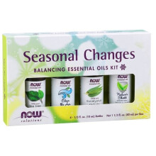 NOW Foods, Seasonal Changes, Balanserende Essentiële Olie Kit, 4 Flessen, 1/3 fl oz. (10 ml) Elke