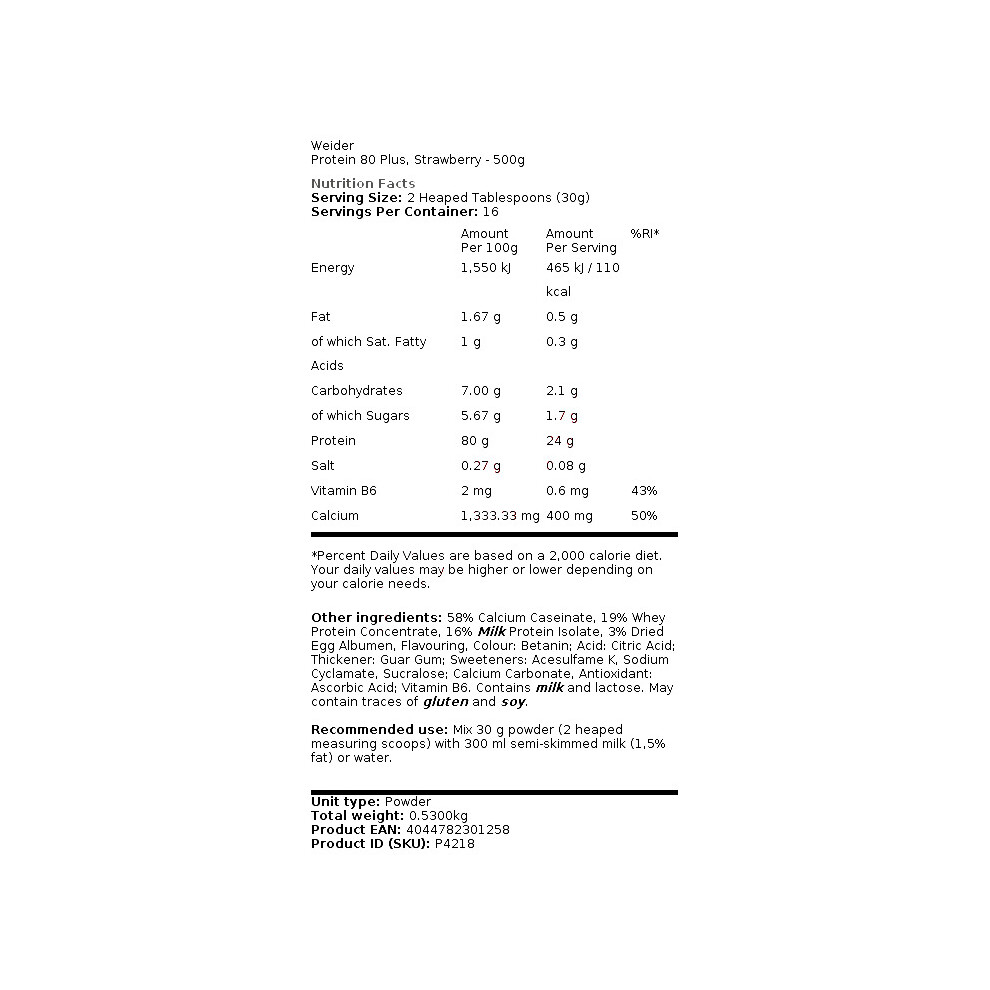Weider (500G) Protein 80 Plus