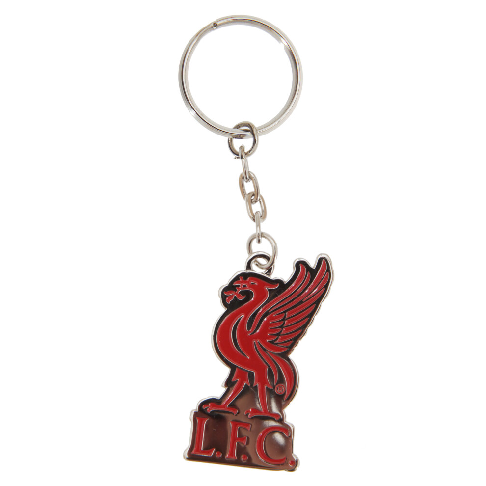 Liverpool Fc Official Metal Football Crest Keyring Silver