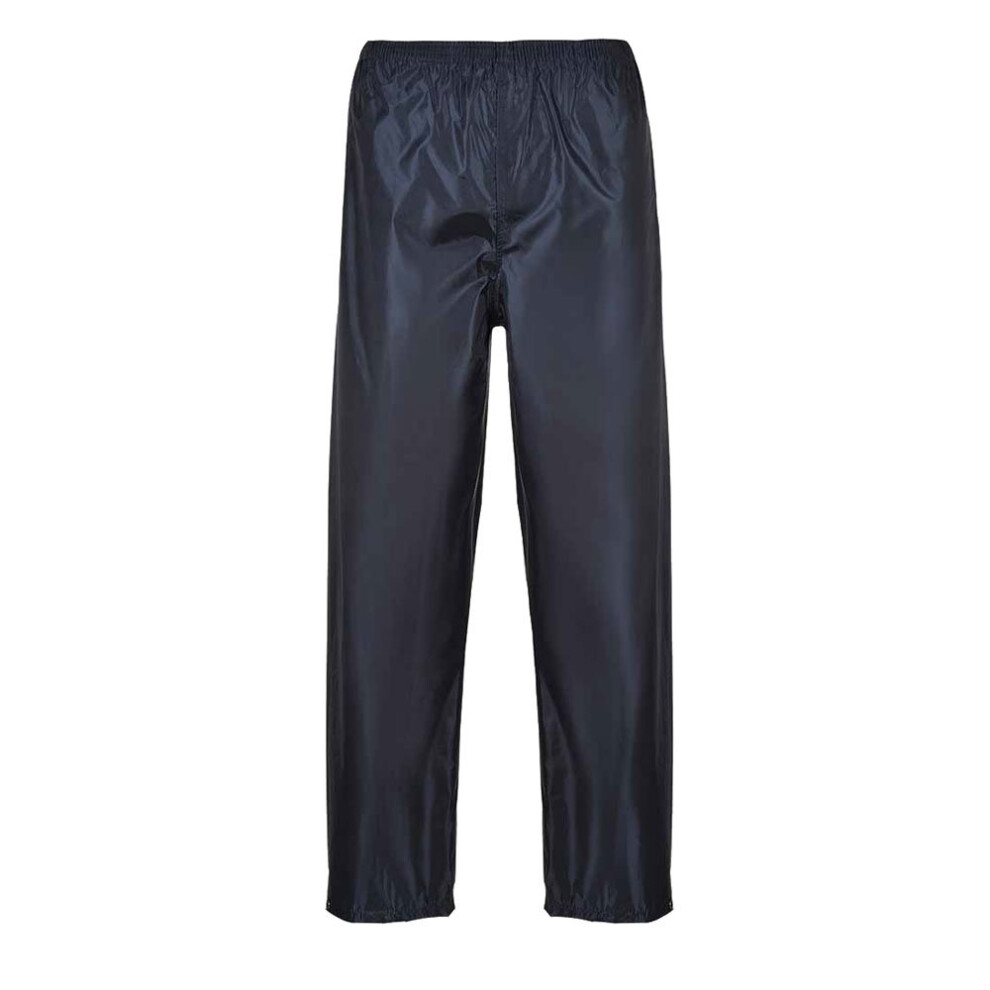 (46 Waist - 31 inch Leg, Navy) Portwest - Adult Safety Workwear Rain Trousers With Reflectors Strips