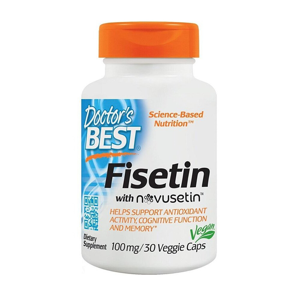 Doctor's Best (30 Vcaps) Fisetin With Novusetin, 100Mg - 30 Vcaps