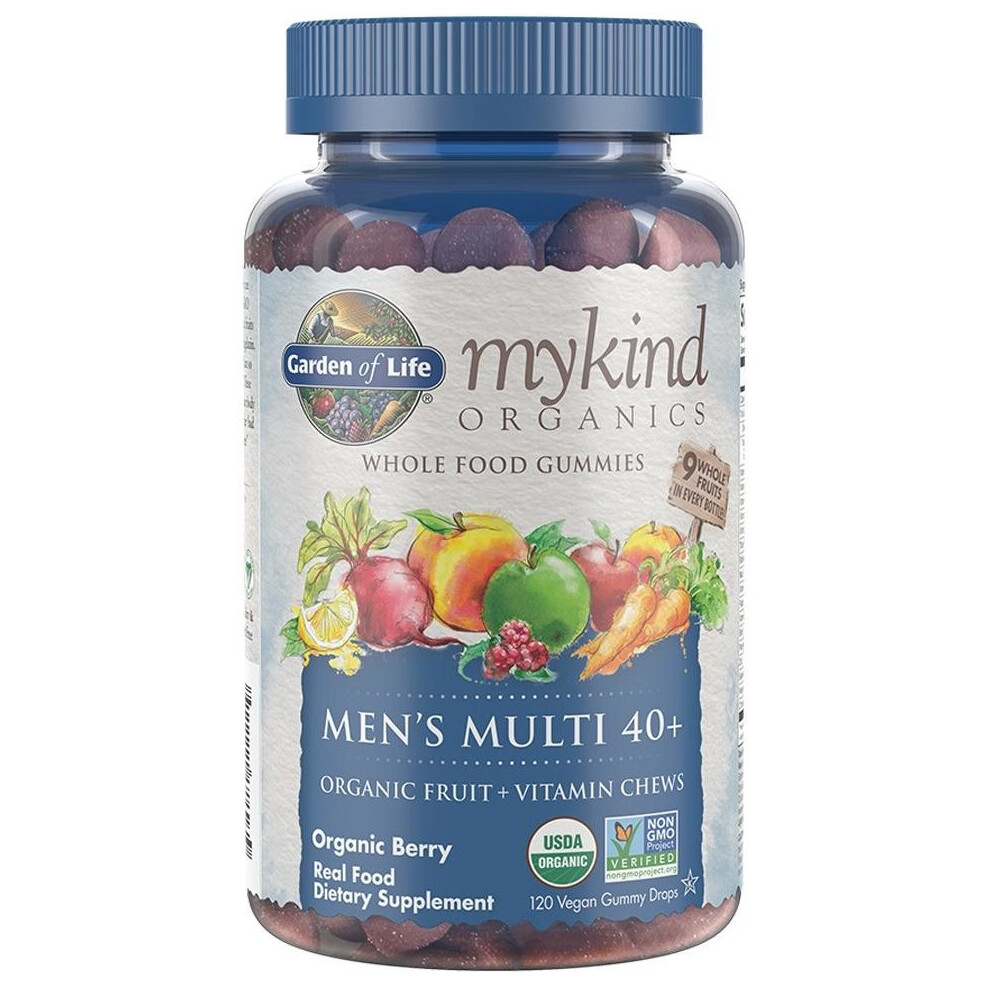 Garden Of Life (120 Vegan Gummy Drops) Mykind Organics Men's Multi Gummies, Organic Berry - 120 Vegan Gummy Drops