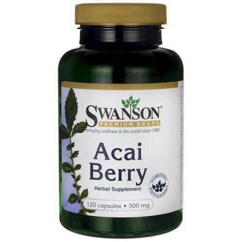 Swanson, Morango de Açaí, 500 mg, 120 Comprimidos