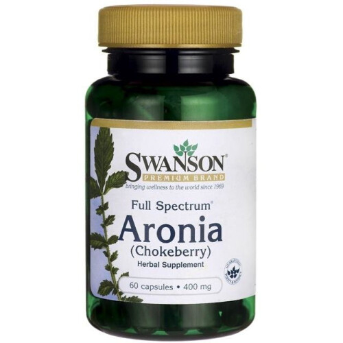 Swanson, Aronia Black Chokeberry Fruit, 400 mg, 60 Cápsulas