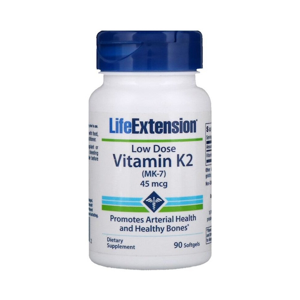 Life Extension (90 Softgels) Low Dose Vitamin K2 (Mk-7), 45Mcg - 90 Softgels