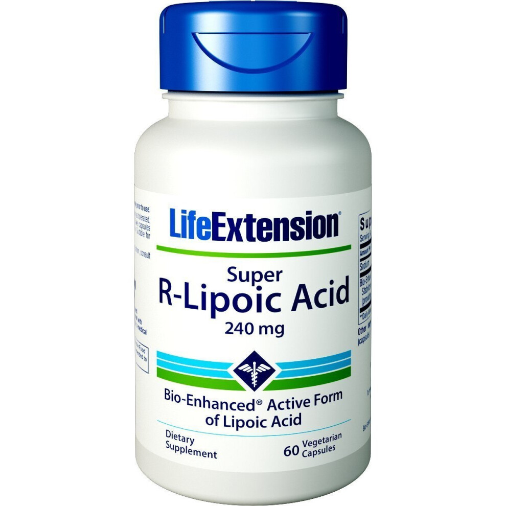Life Extension (60 Vcaps) Super R-Lipoic Acid, 240Mg - 60 Vcaps