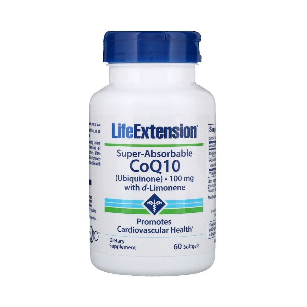 Life Extension (60 Softgels) Super-Absorbable Coq10 (Ubiquinone) With D-Limonene, 100Mg - 60 Softgels