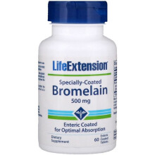 Life Extension, Særlegement Dækket Bromelain, 60 Enterisk Dækkede Vegetariske Tabletter