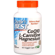 Doctor's Best, CoQ10 L-Karnitin Magnesium, 90 veganských kapslí