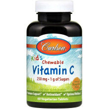 Carlson, Detské Živiny v Čiapkách, Natural Tangerine , 250 mg, 60 Vegetariánske Tabletúry