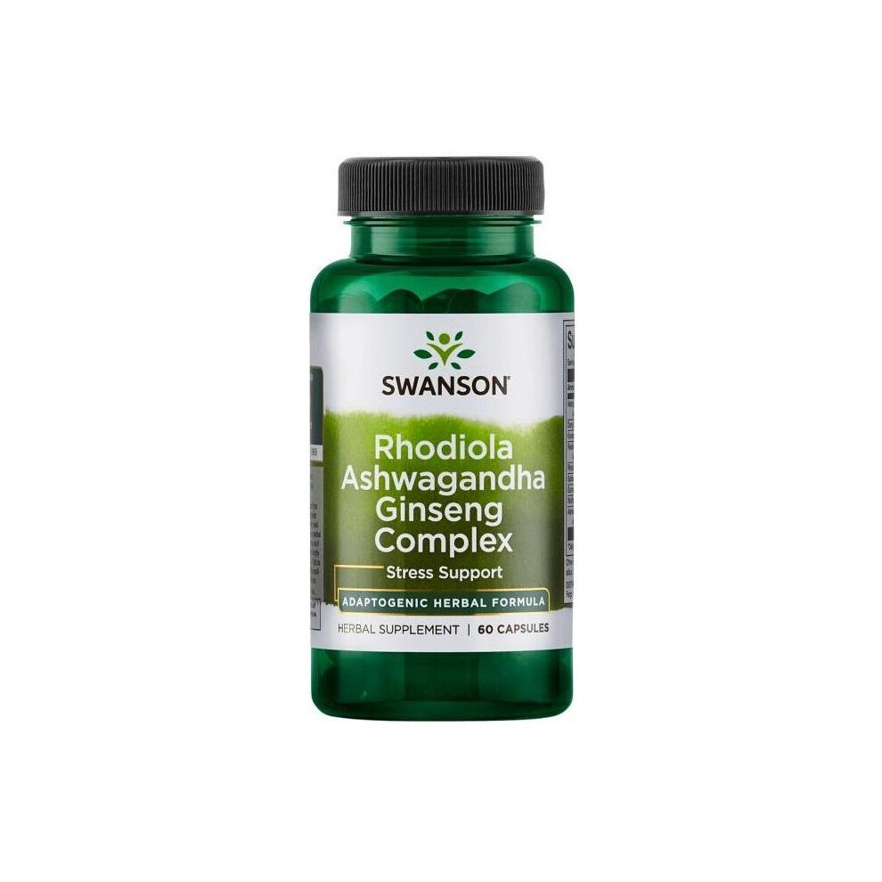 Swanson (60 Caps) Rhodiola Ashwagandha Ginseng Complex - 60 Caps