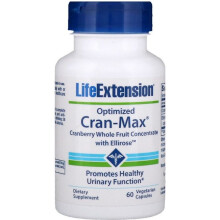 Life Extension, Optymalizowana Cran-Max, Koncentrat owoców borówki z Ellirose, 60 Vegetarian Capsules