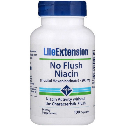 (100 caps) No Flush Niacin, 800mg - 100 caps