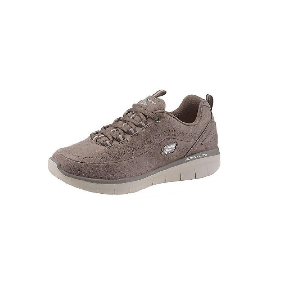 (8 UK, Dark Taupe) Skechers Womens/Ladies Synergy 2.0 Leather Trainer