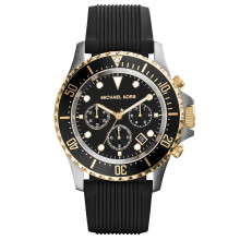 Montre Homme Michael Kors Everest Chronographe MK8366 - Cadran Noir, Bracelet Silicone, étanche 100 m