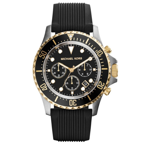 Michael kors black and deals gold mens watch